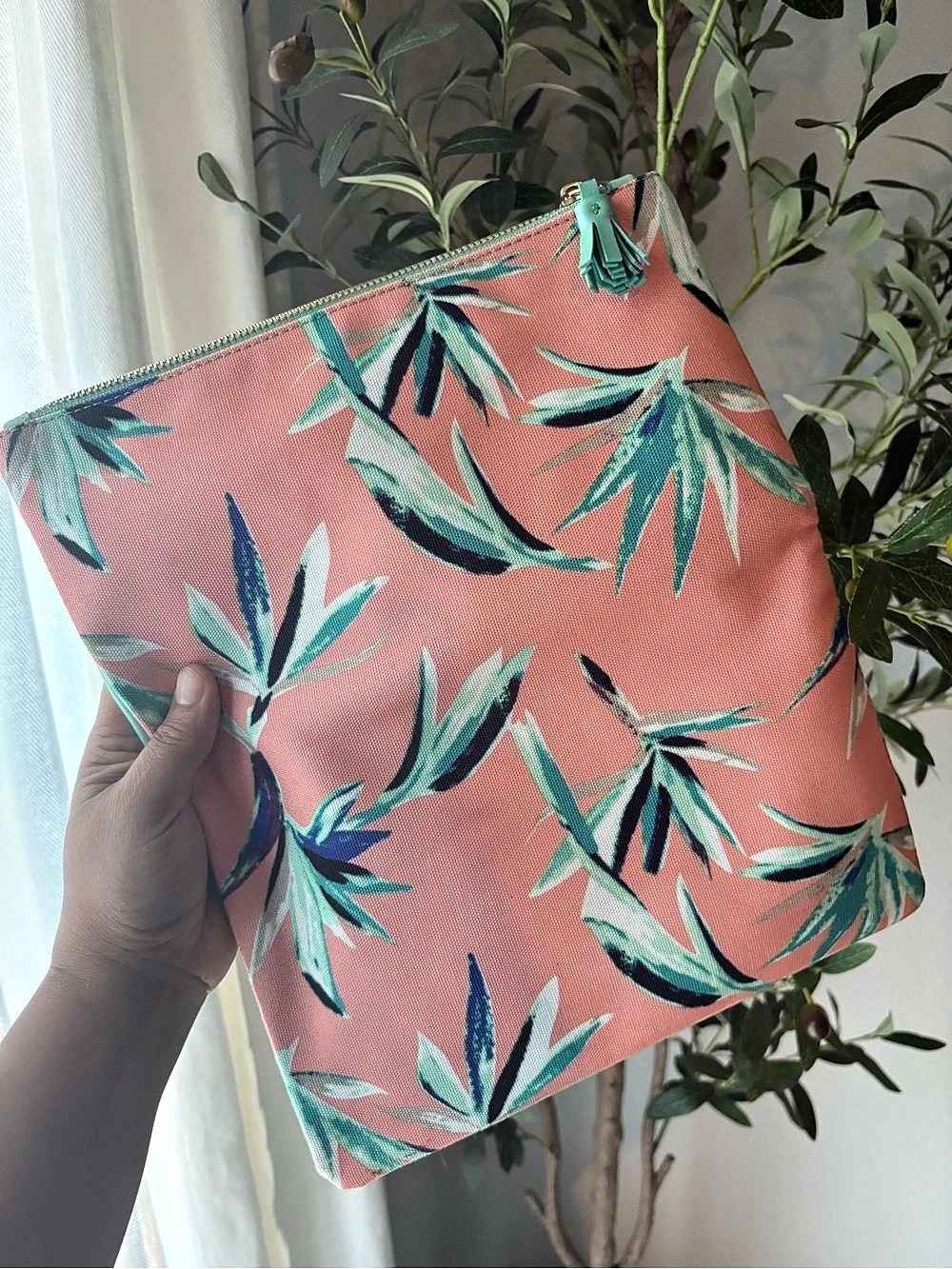 Rachel Pally Floral Clutch in Pink & Green Like New